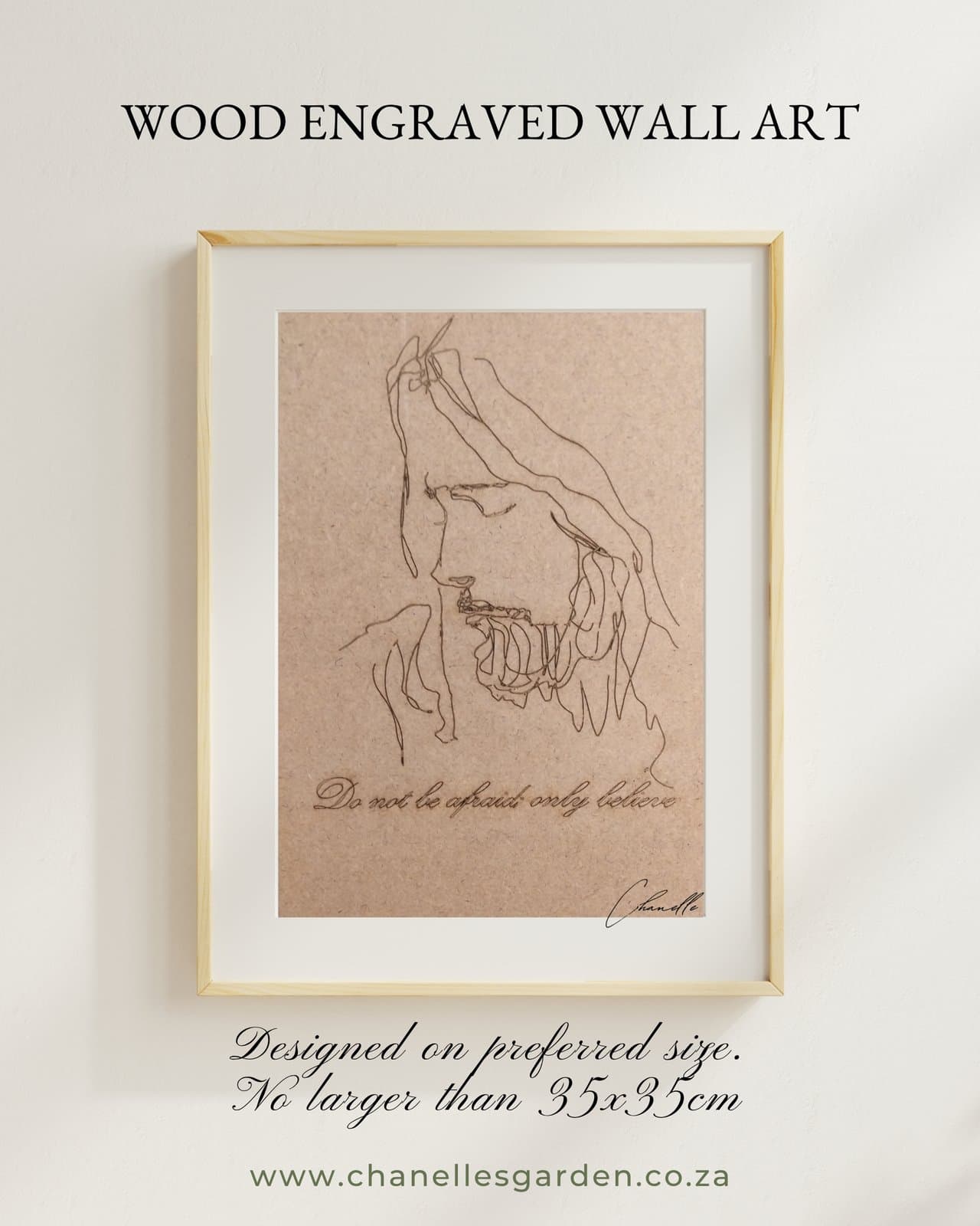 Do Not Be Afraid, Only Believe — Wood-Engraved Wall Art