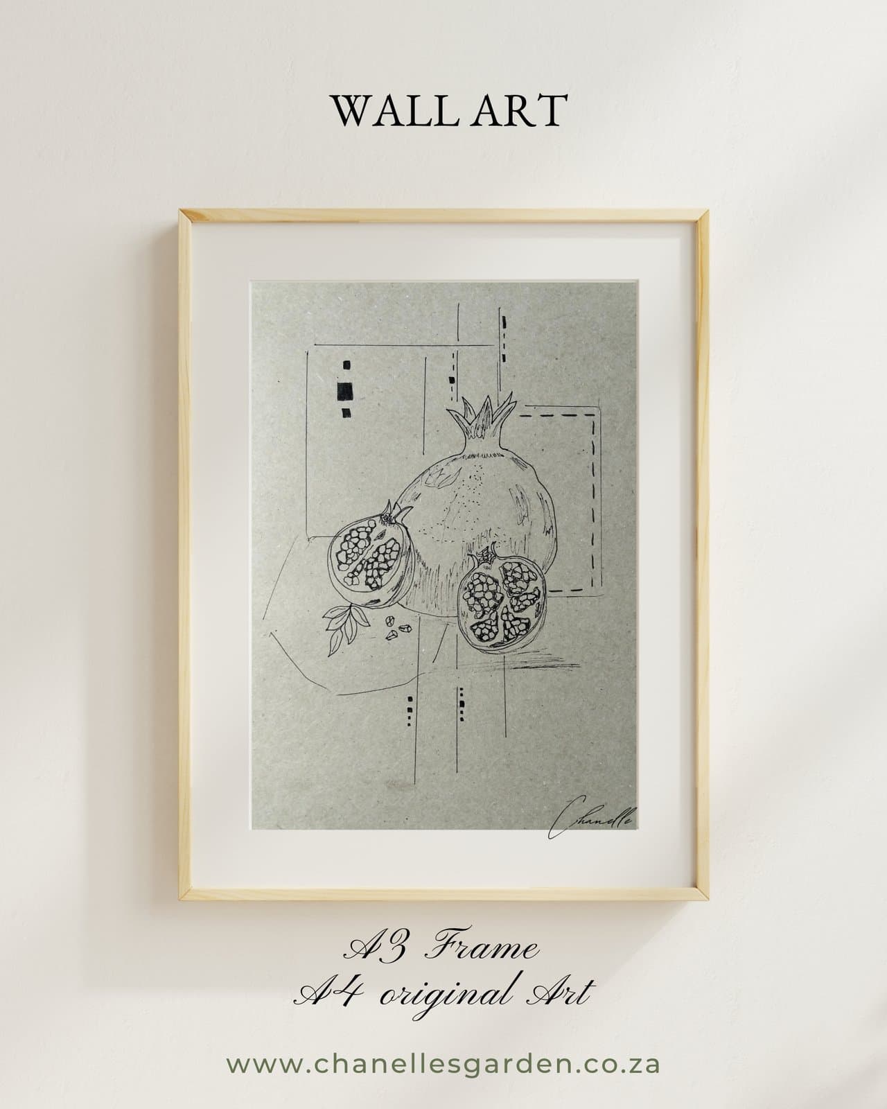 Pomegranate — Original Pen & Ink Wall Art